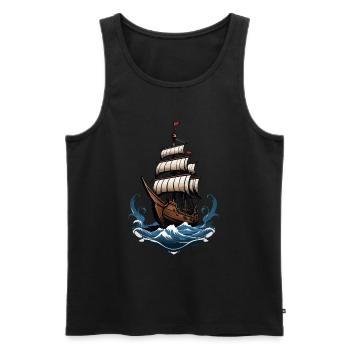 Majestätisches Segelschiff Auf Hoher See - Männer Premium Bio Tank Top - Schwarz - Vorne - AI Model Male 178 light (178cm)