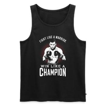Boxeur : se battre comme un guerrier, gagner comme un champion - Débardeur bio Premium Homme - noir - Devant - AI Model Male 178 light (178cm)
