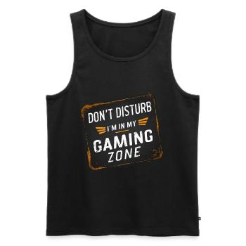 Ne dérange pas, je suis dans ma zone de jeu - Débardeur bio Premium Homme - noir - Devant - AI Model Male 178 light (178cm)