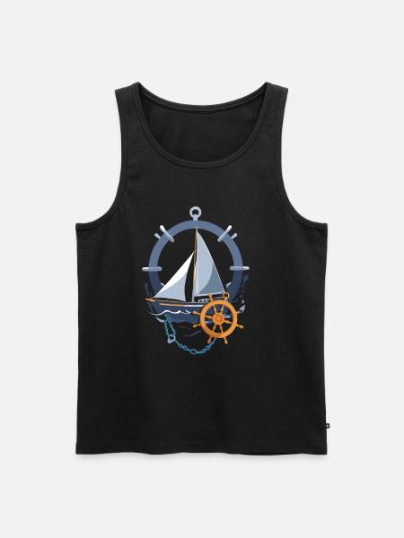 Maritime sailing adventure motif - Men's Premium Organic Tank Top - black