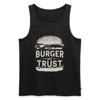 In burger we trust Food lovers - Men's Premium Organic Tank Top - black - Front - Michal (187cm)