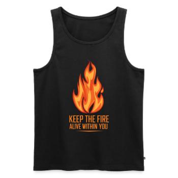 Keep the fire alive within you, Flame - Men's Premium Organic Tank Top - black - Front - Michal (187cm)