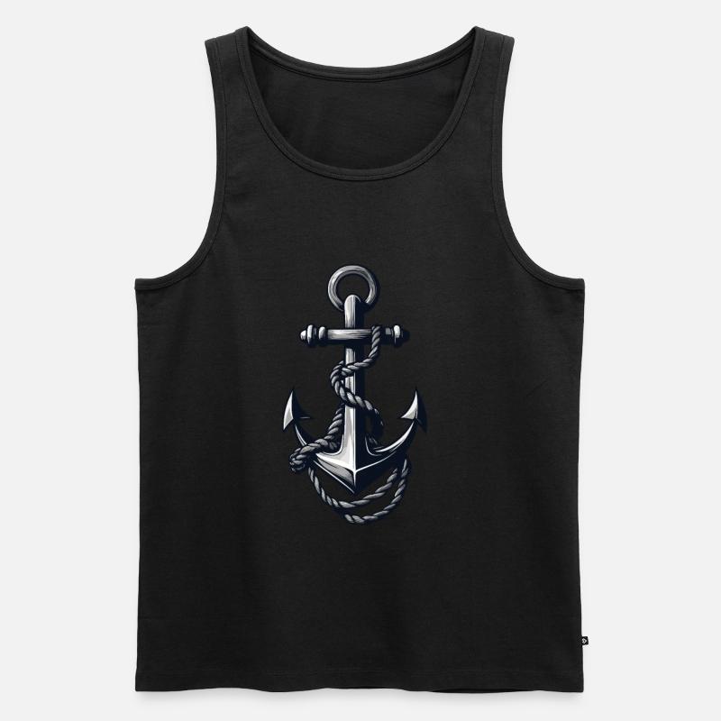 Ästhetisches Anker Design - Männer Premium Bio Tank Top - Schwarz