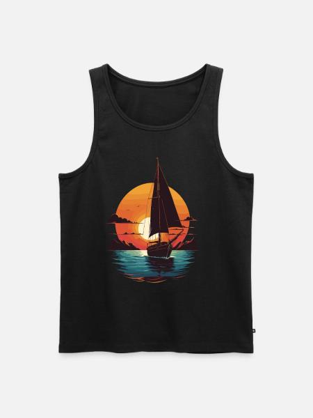 Sailing Adventure Sunset Sea - Men's Premium Organic Tank Top - black