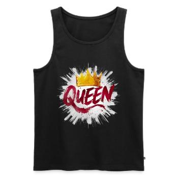 Königin mit Diadem - Männer Premium Bio Tank Top - Schwarz - Vorne - Michal (187cm)