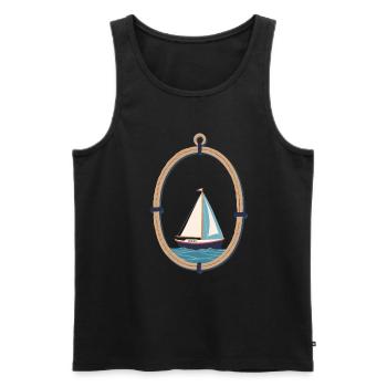 Marins Aventure Navigation maritime - Débardeur bio Premium Homme - noir - Devant - Michal (187cm)