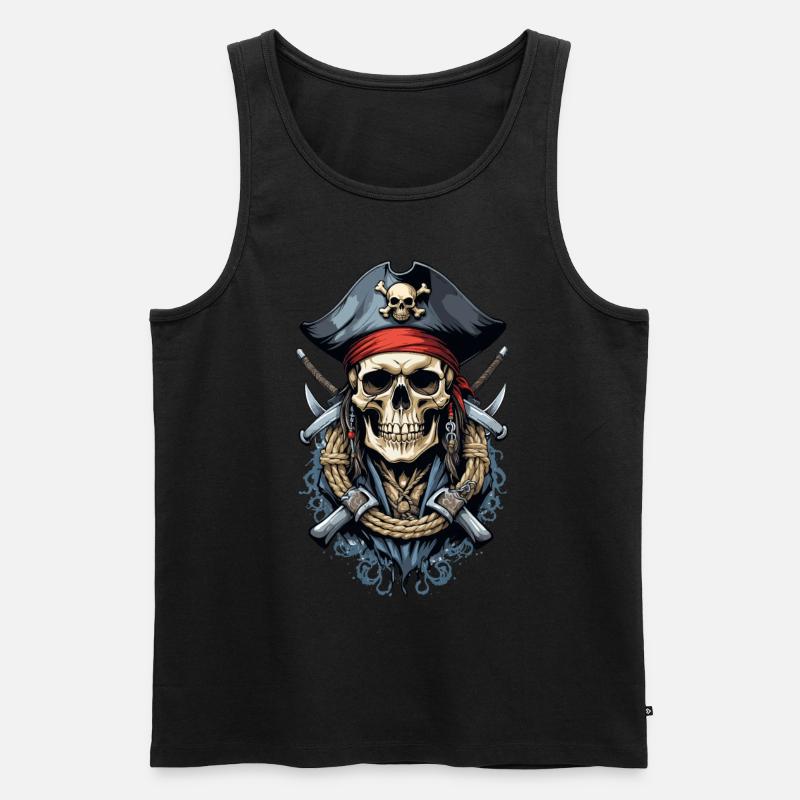 Costume de Pirate Drapeau Drapeau Jolly Roger - Débardeur bio Premium Homme - noir