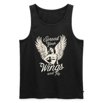 Breite deine Flügel aus und fliege Angel Angelwings Woman - Männer Premium Bio Tank Top - Schwarz - Vorne - Michal (187cm)