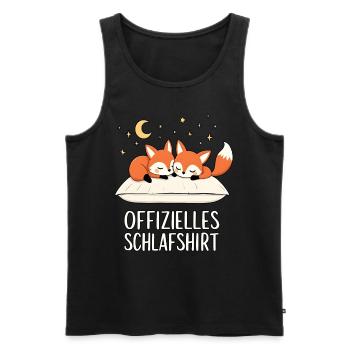 Official Foxes Fox Pair Sleep Shirt - Men's Premium Organic Tank Top - black - Front - AI Model Male 178 light (178cm)