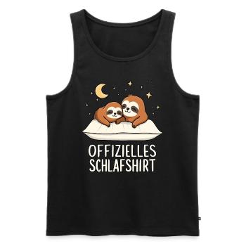 Official Sleep Shirt Sloths Sloth Pair - Men's Premium Organic Tank Top - black - Front - Michal (187cm)