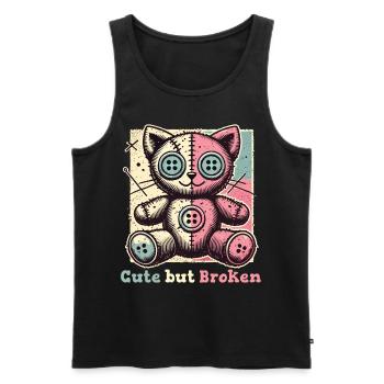 Mental Psychopath Cute But Broken Statement - Men's Premium Organic Tank Top - black - Front - AI Model Male 178 light (178cm)