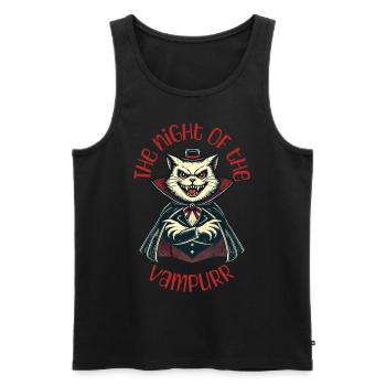 Vampire Cat The Night of the Vampurr - Men's Premium Organic Tank Top - black - Front - Michal (187cm)