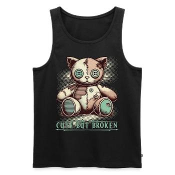Mental Psychopath Cute But Broken Charm - Men's Premium Organic Tank Top - black - Front - AI Model Male 178 light (178cm)