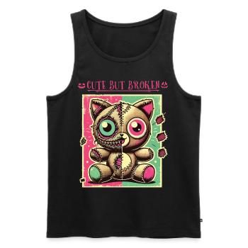Mental Psychopath Cute But Broken Design - Men's Premium Organic Tank Top - black - Front - AI Model Male 178 light (178cm)