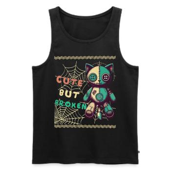 Mental Psychopath Cute But Broken Design - Men's Premium Organic Tank Top - black - Front - AI Model Male 178 light (178cm)
