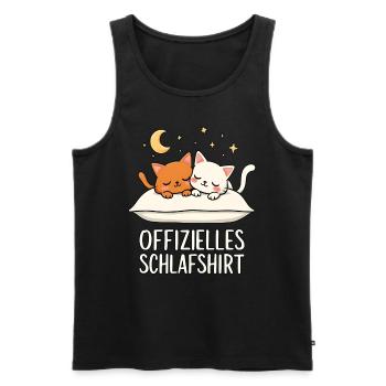 Official Sleep Shirt Cats Cat Couple - Men's Premium Organic Tank Top - black - Front - Michal (187cm)