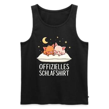Chemise de nuit officielle Pigs Pig - Débardeur bio Premium Homme - noir - Devant - Michal (187cm)