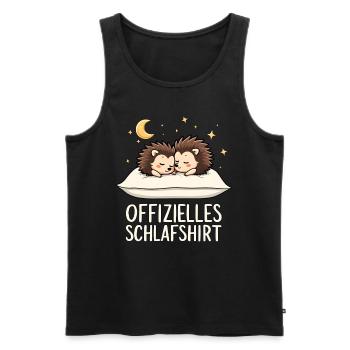 Official Sleeping Shirt Hedgehog Pair - Men's Premium Organic Tank Top - black - Front - Michal (187cm)