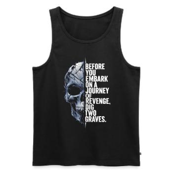 Skull before you embark on a journey of revenge - Men's Premium Organic Tank Top - black - Front - AI Model Male 178 light (178cm)