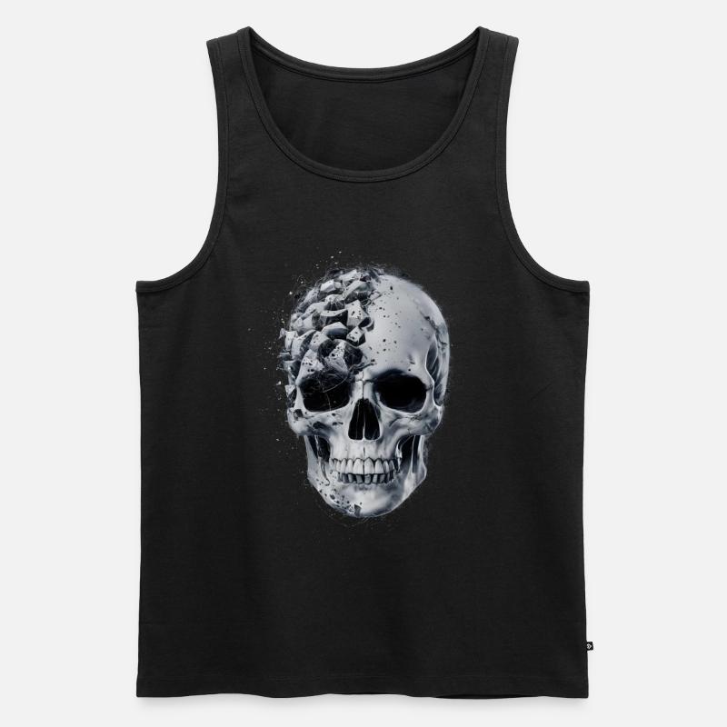 Zerfallener Schädel - Männer Premium Bio Tank Top - Schwarz