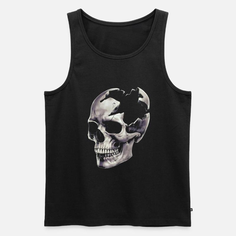 Zerstörter Schädel - Männer Premium Bio Tank Top - Schwarz