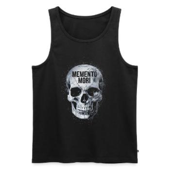Crâne Memento mori - Débardeur bio Premium Homme - noir - Devant - AI Model Male 178 light (178cm)