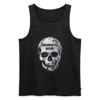 Crâne Memento mori - Débardeur bio Premium Homme - noir - Devant - AI Model Male 178 light (178cm)