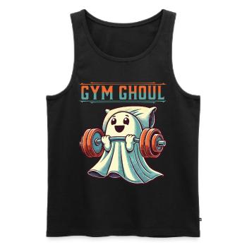 Gym Ghoul Funny Fitness Ghost Illustration - Men's Premium Organic Tank Top - black - Front - AI Model Male 178 light (178cm)