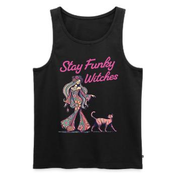 Lustiger Hexen Spruch Katzenliebhaber Hexe - Männer Premium Bio Tank Top - Schwarz - Vorne - Michal (187cm)