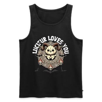 Luzifer Liebt Dich Mystischer Stil - Männer Premium Bio Tank Top - Schwarz - Vorne - AI Model Male 178 light (178cm)