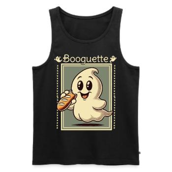 Booguette fantôme pour les amateurs de baguette - Débardeur bio Premium Homme - noir - Devant - Michal (187cm)