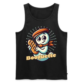 Ghost Baguette Lover Booguette - Men's Premium Organic Tank Top - black - Front - AI Model Male 178 light (178cm)
