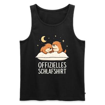 Chemise de nuit officielle Sea Otter Otter Pair - Débardeur bio Premium Homme - noir - Devant - Michal (187cm)
