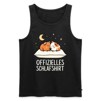 Chemise de nuit officielle cochon d’Inde - Débardeur bio Premium Homme - noir - Devant - Michal (187cm)