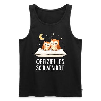 Offizielles Schlafshirt Eulen Eule Paar - Männer Premium Bio Tank Top - Schwarz - Vorne - AI Model Male 178 light (178cm)