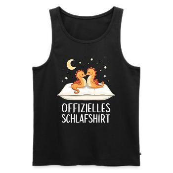Offizielles Schlafshirt Seepferdchen Seepferd Paar - Männer Premium Bio Tank Top - Schwarz - Vorne - AI Model Male 178 light (178cm)