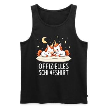 Chemise de nuit officielle Licornes Licorne Paire - Débardeur bio Premium Homme - noir - Devant - Michal (187cm)