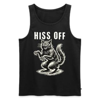 Hiss Off Creepy Cat Humorous - Men's Premium Organic Tank Top - black - Front - Michal (187cm)