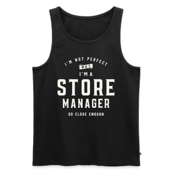 I'm Not Perfect, But I'm a Store Manager - Men's Premium Organic Tank Top - black - Front - AI Model Male 178 light (178cm)