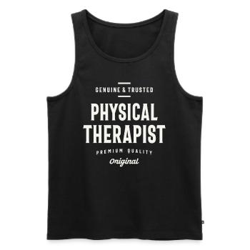 Genuine and Trusted Physical Therapist - Men's Premium Organic Tank Top - black - Front - AI Model Male 178 light (178cm)