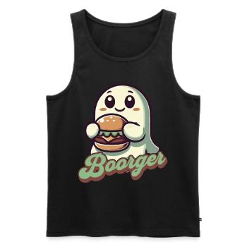 Ghost Boorger Hamburger Freund - Men's Premium Organic Tank Top - black - Front - AI Model Male 178 light (178cm)