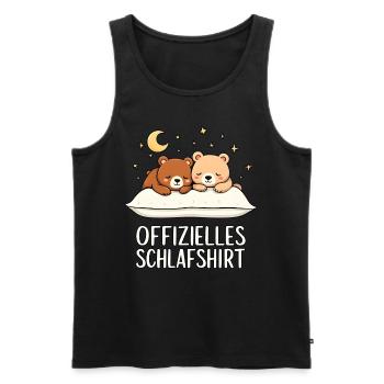 Official Sleep Shirt Bear Bear Pair - Men's Premium Organic Tank Top - black - Front - Michal (187cm)