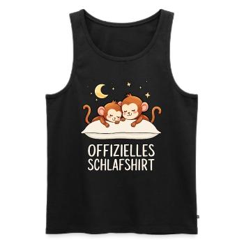 Official Sleep Shirt Monkey Monkey Pair - Men's Premium Organic Tank Top - black - Front - AI Model Male 178 light (178cm)