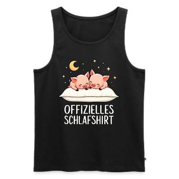 Official Sleep Shirt Pigs Pig Pair - Men's Premium Organic Tank Top - black - Front - Michal (187cm)