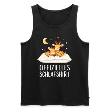 Chemise de nuit officielle Girafe Girafe Couple - Débardeur bio Premium Homme - noir - Devant - Michal (187cm)