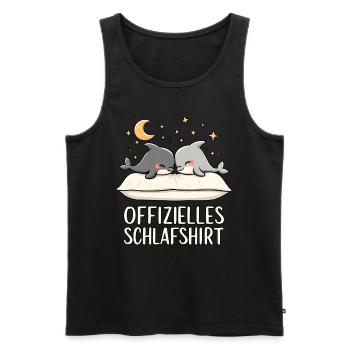 Official Dolphin Dolphin Couple Sleep Shirt - Men's Premium Organic Tank Top - black - Front - Michal (187cm)