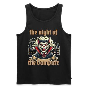 Vampire Cat Night of the Steamer - Men's Premium Organic Tank Top - black - Front - Michal (187cm)