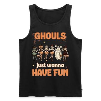 Ghouls Just want to Have Fun Halloween Fun - Men's Premium Organic Tank Top - black - Front - AI Model Male 178 light (178cm)