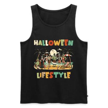 Halloween Lifestyle Strandparty Spaß - Männer Premium Bio Tank Top - Schwarz - Vorne - Michal (187cm)