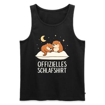 Chemise de nuit officielle Otter Pair - Débardeur bio Premium Homme - noir - Devant - Michal (187cm)